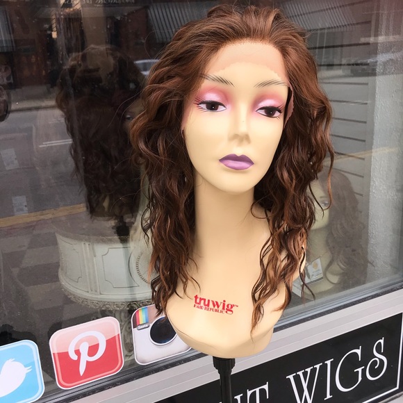 Wigs copper ginger brown curly Lacefront 2020  wig - Picture 7 of 8